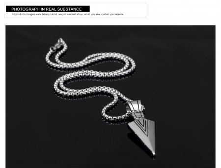 Colier inox varf de sageata 55 cm [4]