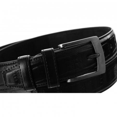 Curea barbati CRLG110, Neagra, Piele naturala, 3,4 cm latime [2]