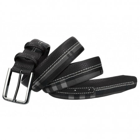 Curea barbati CREGP2 Neagra, Piele naturala (fata) + Piele ecologica (spate) [0]