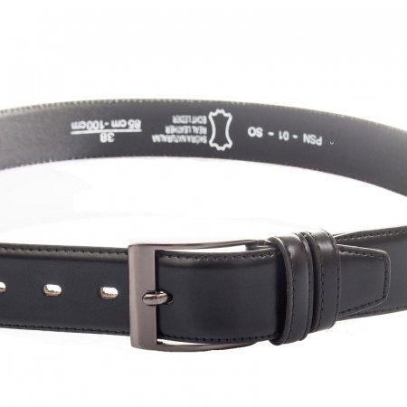 Curea barbati eleganta din piele naturala, Latime 3,8 cm, Neagra [1]