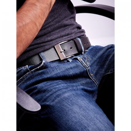 Curea lată din piele naturala, Neagra, Cavaldi, model sarpe, Latime 3,8 cm, CRLG03 [2]