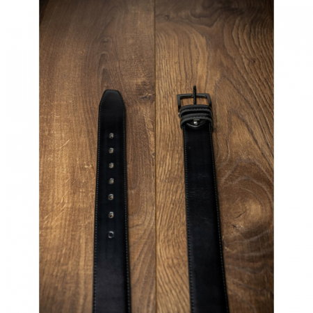 Curea barbati eleganta din piele naturala, Latime 3,4 cm, Neagra, CRLG05 [3]