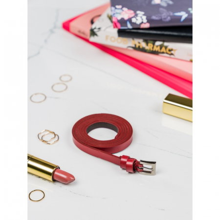 Curea Dama din piele naturala rosie CRLG106 - Latime 1 cm [0]