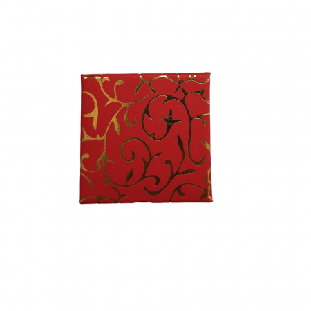 Cutie de bijuterii rosie cu motiv floral [2]