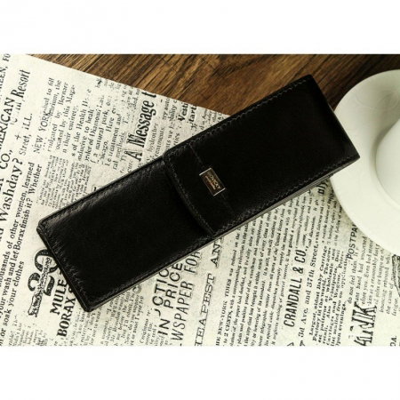 Etui stilou de lux din piele naturala Rovicky, Negru, HUS01 [2]