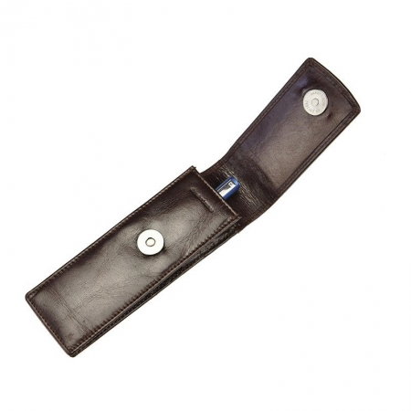 Etui stilou de lux din piele naturala Rovicky, Maron, HUS04 [2]