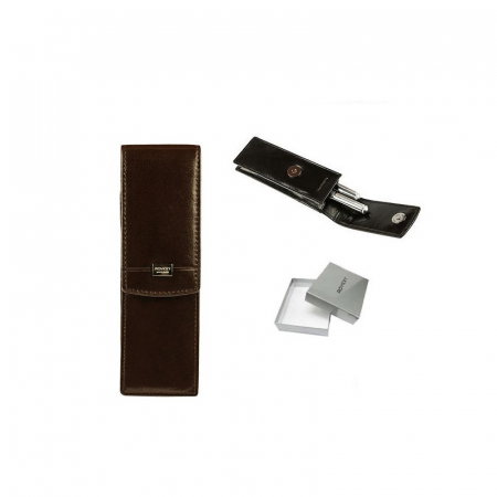 Etui stilou de lux din piele naturala Rovicky, Maron, HUS04 [5]