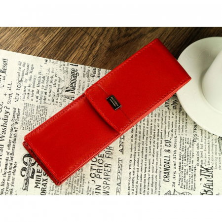 Etui stilou de lux din piele naturala Rovicky, Rosu, HUS05 [1]