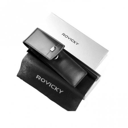 Etui stilou de lux din piele naturala Rovicky, Negru, HUS01 [4]