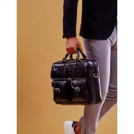 Geanta casual din piele naturala Always Wild, GEA408, Neagra [8]