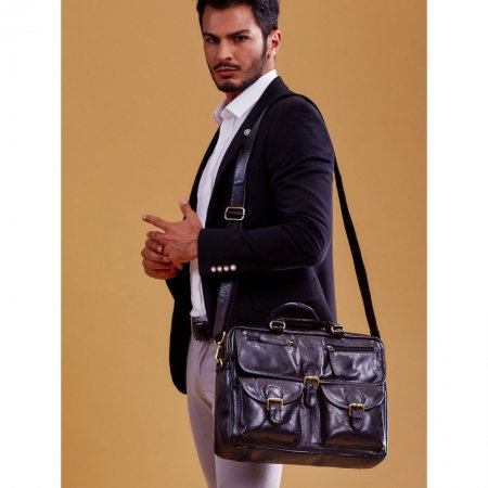 Geanta casual din piele naturala Always Wild, GEA408, Neagra [13]