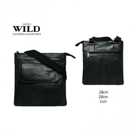 Geanta de umar plata pentru barbati din piele naturala Always Wild [7]