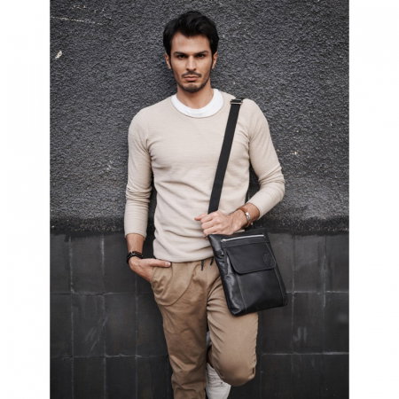 Geanta de umar plata pentru barbati din piele naturala Always Wild [4]