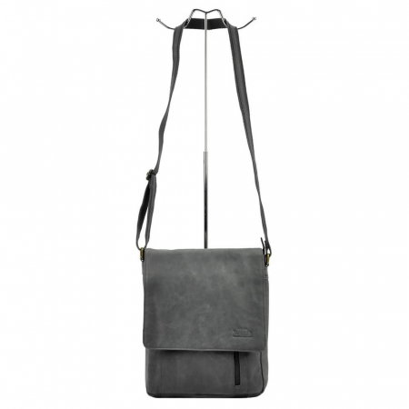 Geanta pentru umar din piele naturala, Always Wild, BORG3, Albastru [7]