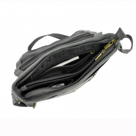 Geanta pentru umar din piele naturala, Always Wild, BORG3, Albastru [4]