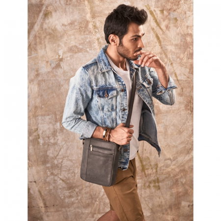 Geanta pentru umar Always Wild, BORG5, din piele naturala, neagra [4]