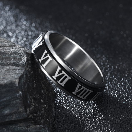 Inel antistres din inox cu cifre romane [2]