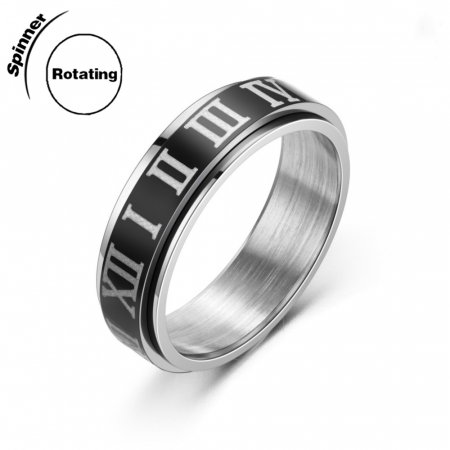 Inel antistres din inox cu cifre romane [4]