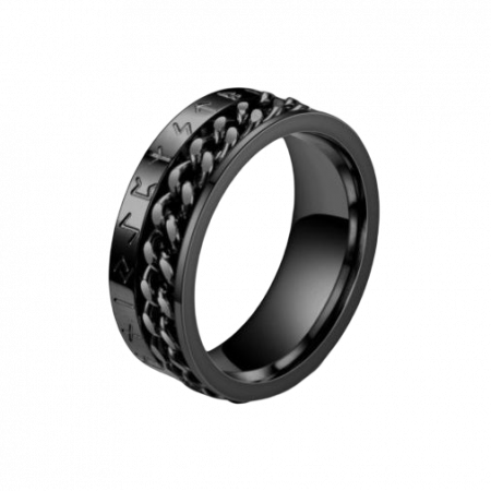 Inel antistres din inox cu lant rotativ si simboluri [0]