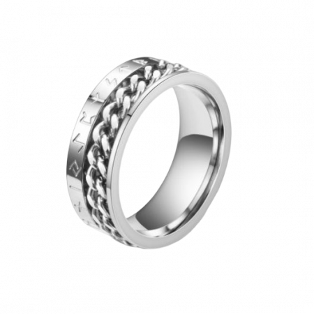 Inel antistres din inox cu lant rotativ si simboluri