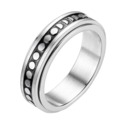 Inel antistres din inox cu luna si semiluta