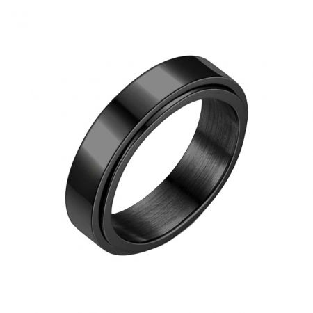 Inel antistres negru din inox