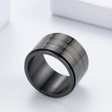 Inel antistres lat din inox cu calendar numeric, ISTF0001B [1]