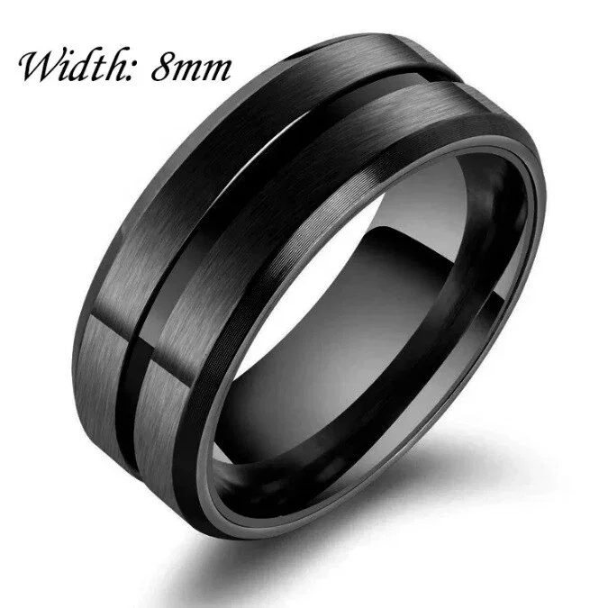 Inel antistres negru din inox [2]