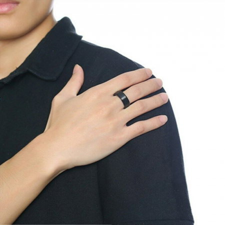 Inel antistres negru din inox [3]