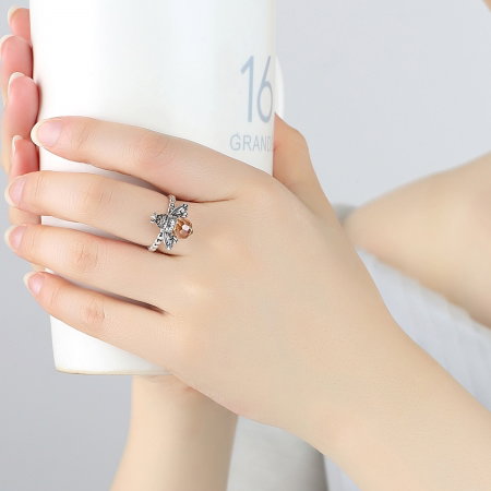 Inel argint 925 cu albinuta si zirconii - Be Nature IST0018 [5]