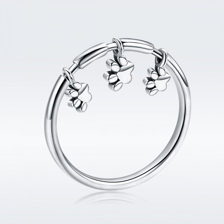 Inel argint 925 cu amprente labute catel - Be Nature IST0052 [5]