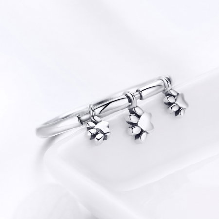 Inel argint 925 cu amprente labute catel - Be Nature IST0052 [4]