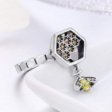 Inel argint 925 cu fagure si albinuta - Be Nature IST0048 [4]