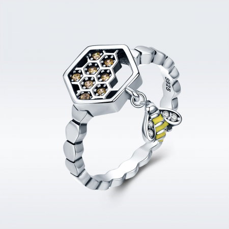 Inel argint 925 cu fagure si albinuta - Be Nature IST0048 [2]