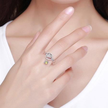 Inel argint 925 cu fagure si albinuta - Be Nature IST0048 [5]