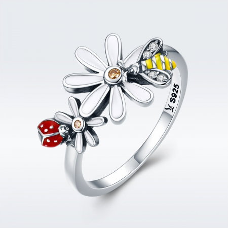 Inel argint 925 cu floare si gargarita - Be Lucky IST0046 [2]