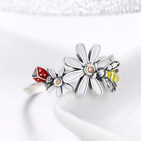 Inel argint 925 cu floare si gargarita - Be Lucky IST0046 [4]