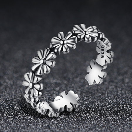Inel reglabil argint 925 cu flori margarete - Be Nature IST0023 [1]