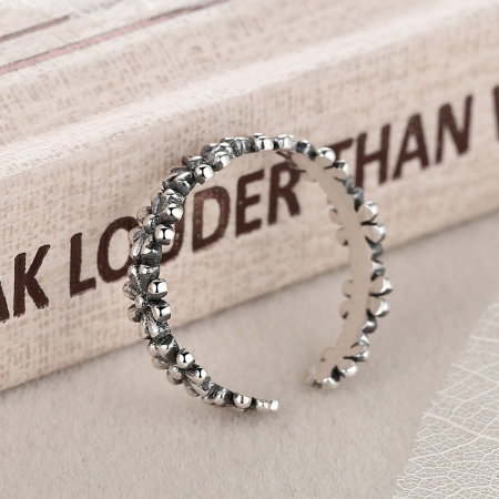 Inel reglabil argint 925 cu flori margarete - Be Nature IST0023 [5]