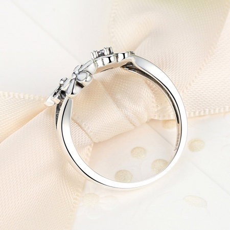 Inel argint 925 cu floricele si zirconii albe - Be Nature IST0017_173 [7]