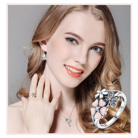 Inel argint 925 cu floricele si zirconii albe - Be Nature IST0017_173 [8]