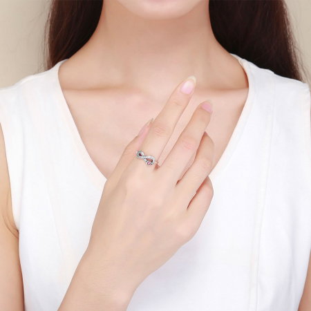 Inel argint 925 cu infinit si inimioara rosie - Infinite You IST0062 [4]