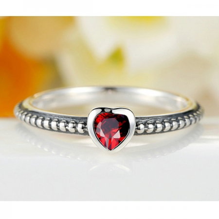 Inel argint 925 cu inimioara rosie - Be in Love IST0008 [1]
