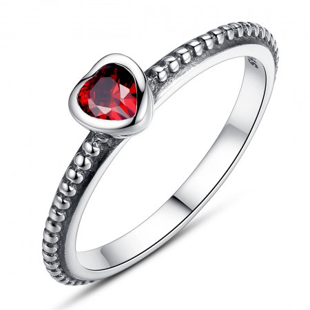 Inel argint 925 cu inimioara rosie - Be in Love IST0008 [0]