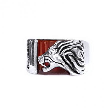 Inel argint 925 cu leu si agat [0]