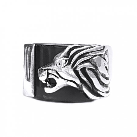 Inel argint 925 cu leu si onix [0]