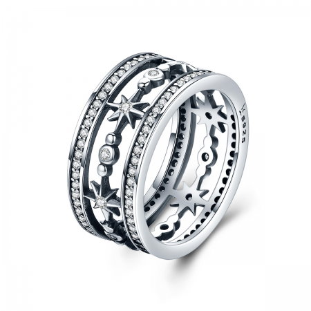 Inel argint 925 cu stelute stralucitoare si zirconii albe - Be Elegant IST0038 [0]