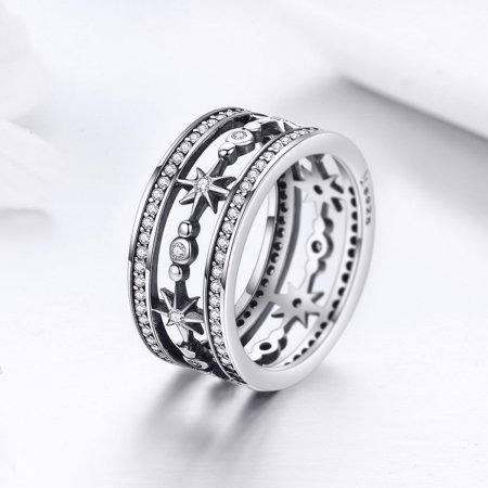 Inel argint 925 cu stelute stralucitoare si zirconii albe - Be Elegant IST0038 [3]