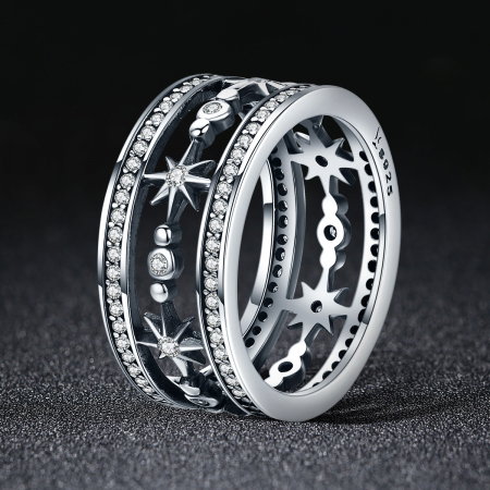 Inel argint 925 cu stelute stralucitoare si zirconii albe - Be Elegant IST0038 [1]