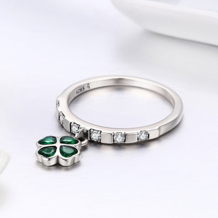 Inel argint 925 cu talisman in forma de trifoi cu patru foi - Be Lucky  IST0039 [4]